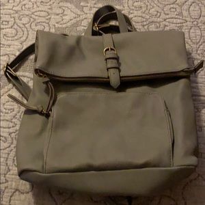 Grey backpack purse